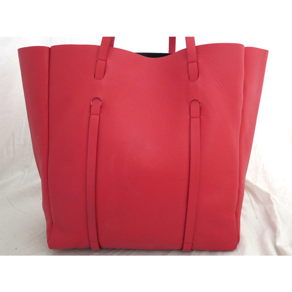 Balenciaga Leather Shoulder Bag Tote Bag Red - Picture 3 of 5